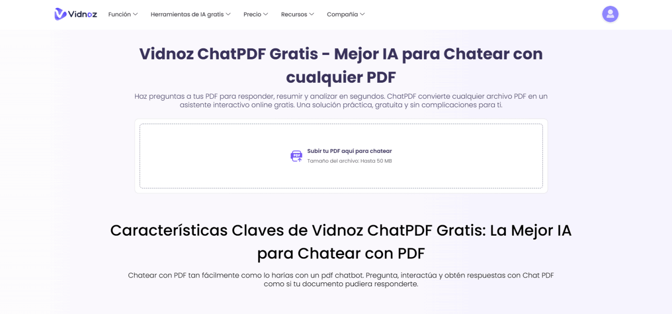 Vidnoz ChatPDF: Cómo usar la IA para procesar documentos legales rápidamente