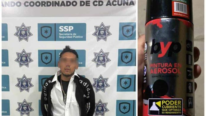 Detienen a un hombre por dañar bienes públicos en Ciudad Acuña