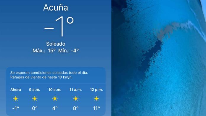 Vuelven las bajas temperaturas a Ciudad Acuña