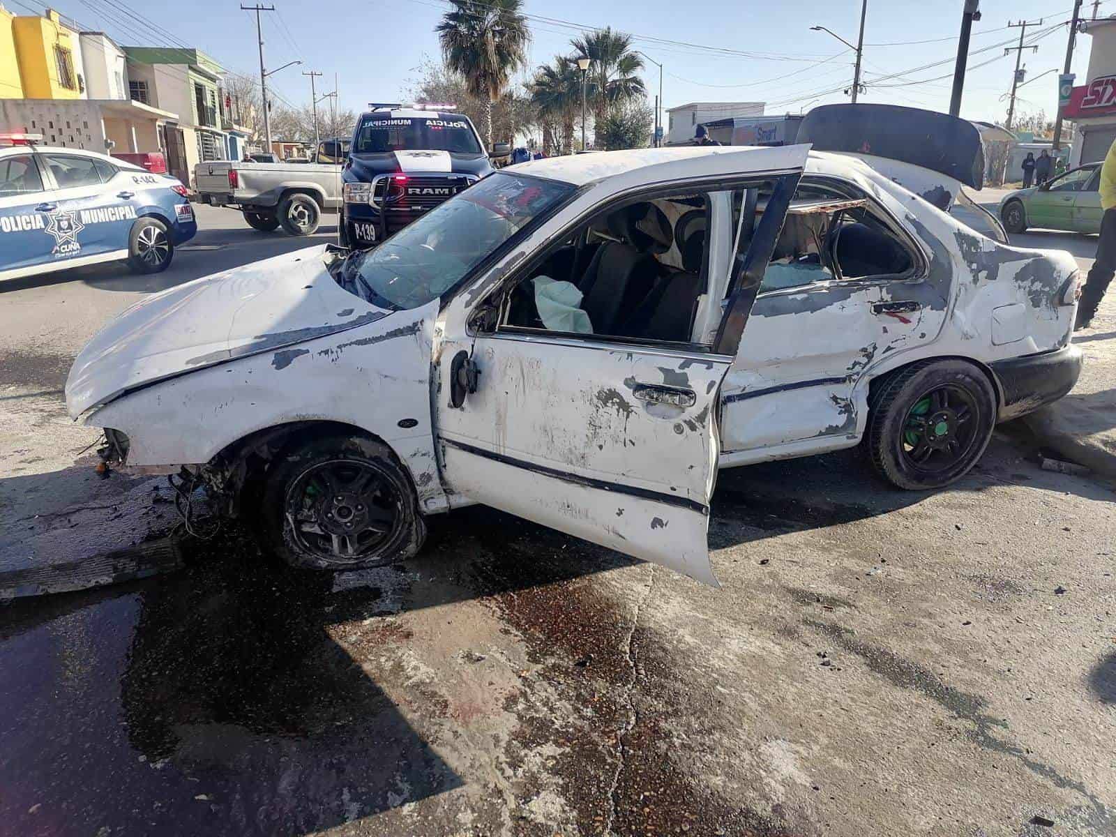 Accidente vehicular en Ciudad Acuña por exceso de velocidad deja a un herido