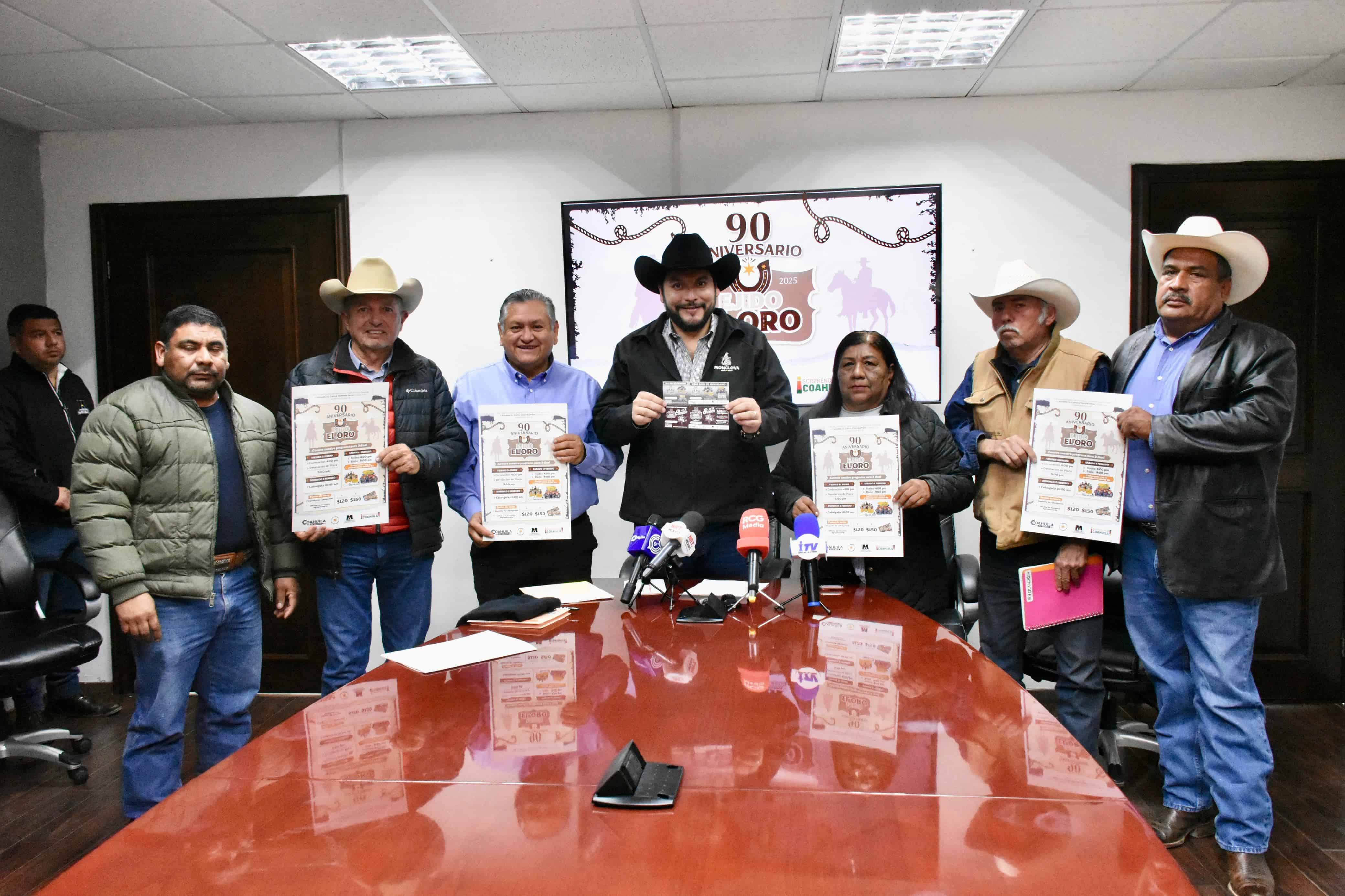 En rueda de prensa, el Alcalde Carlos Villarreal anunció los festejos por el aniversario del Ejido El Oro.