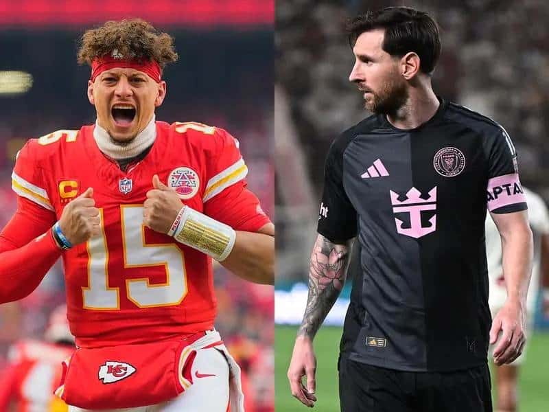 Patrick Mahomes acudió a un partido de Lionel Messi en donde el futbolista argentino anotó un par de goles.