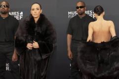 Kanye West y Bianca Censori desatan criticas por desnudez en su aparición en los Grammy