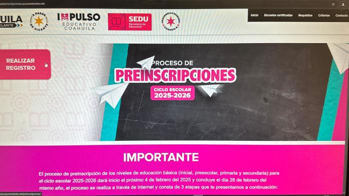 Inicia el proceso de preinscripciones para primaria en Piedras Negras
