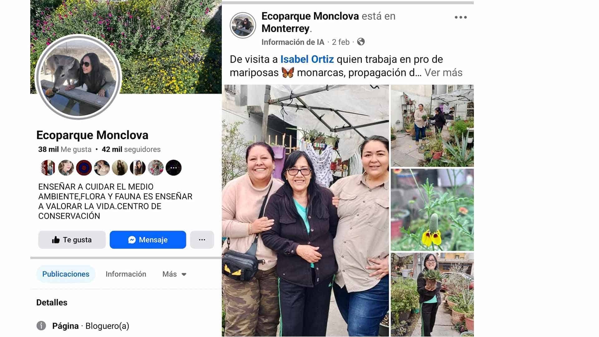 Ex directora del Ecoparque Monclova, cambiará el nombre a la pagina que administra con el nombre del parque recreativo. 