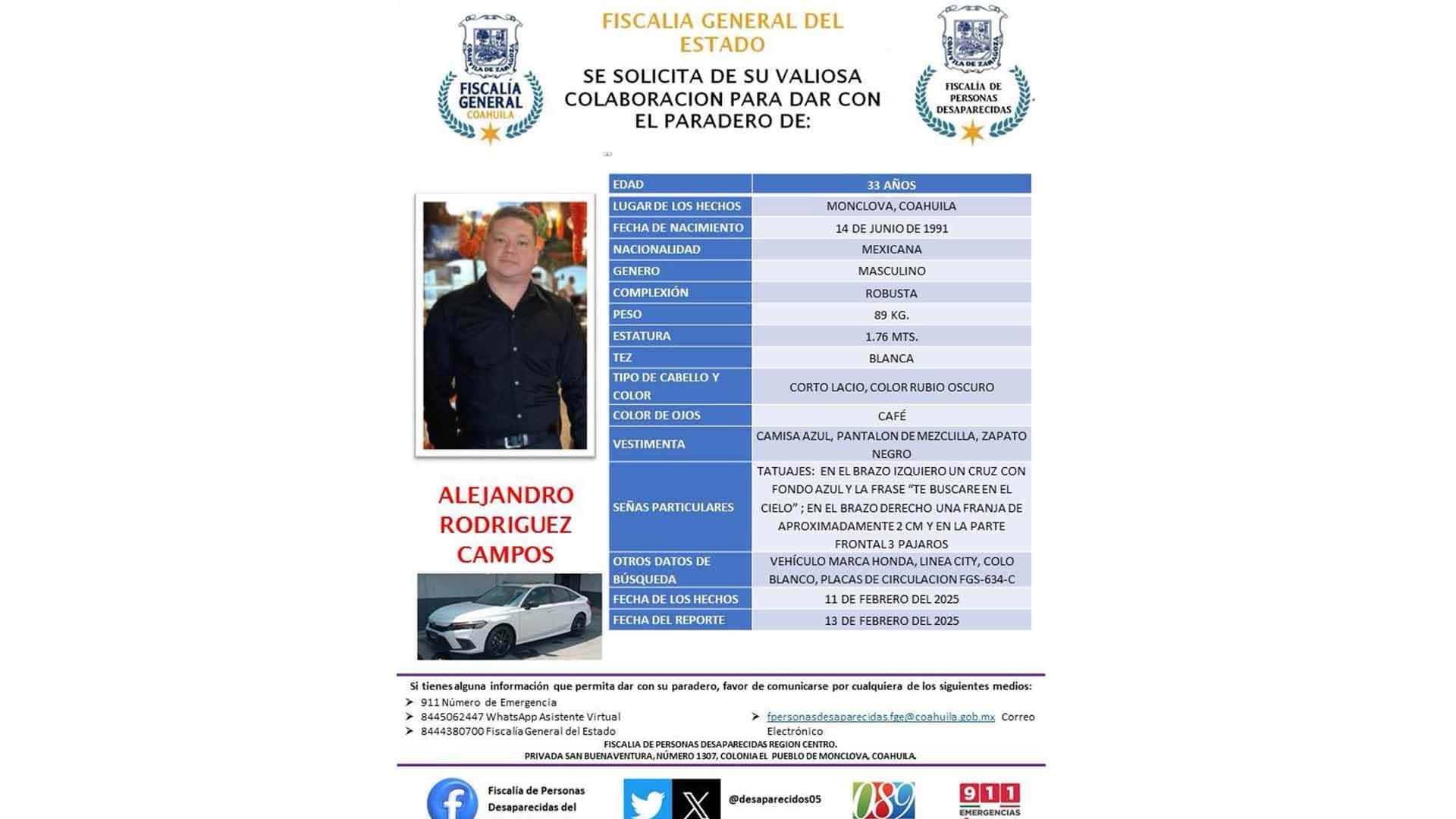 Desaparece maestro en Monclova.