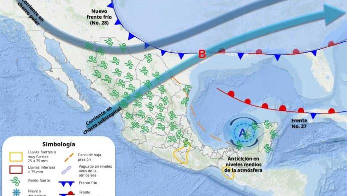 Frente frío 28 traerá bajas temperaturas y vientos fuertes a Coahuila