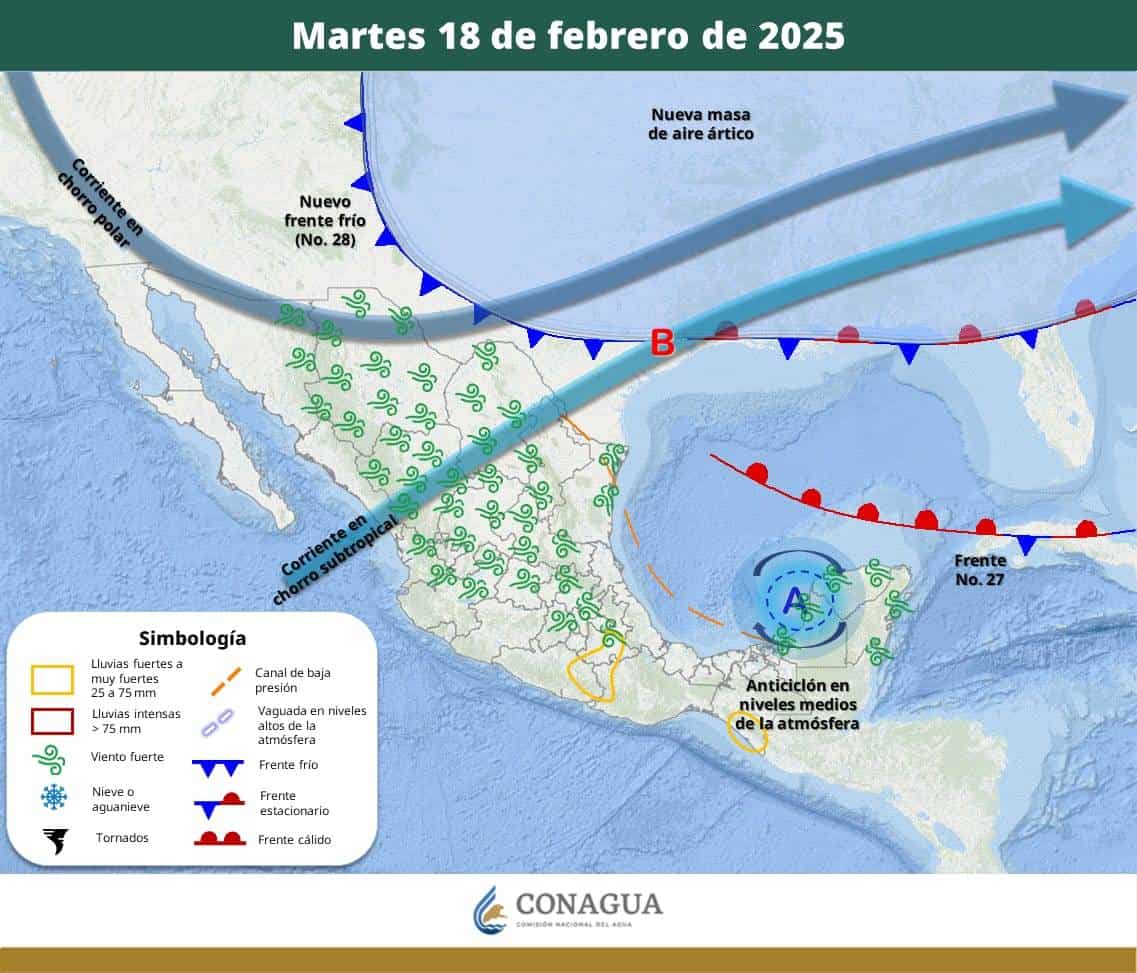 Frente frío 28 traerá bajas temperaturas y vientos fuertes a Coahuila