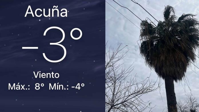 Frente frío número 28 provoca temperaturas extremas en Ciudad Acuña