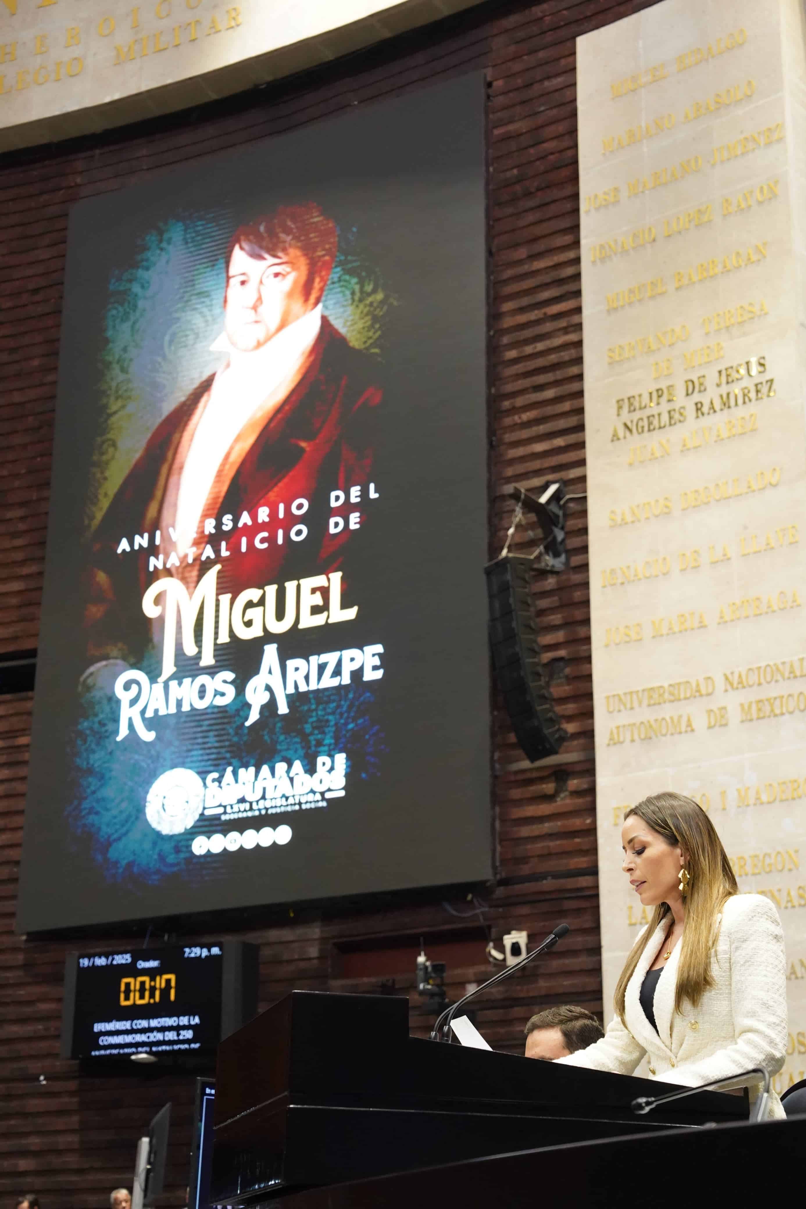 Conmemoran en la Cámara de Diputados el natalicio de Miguel Ramos Arizpe