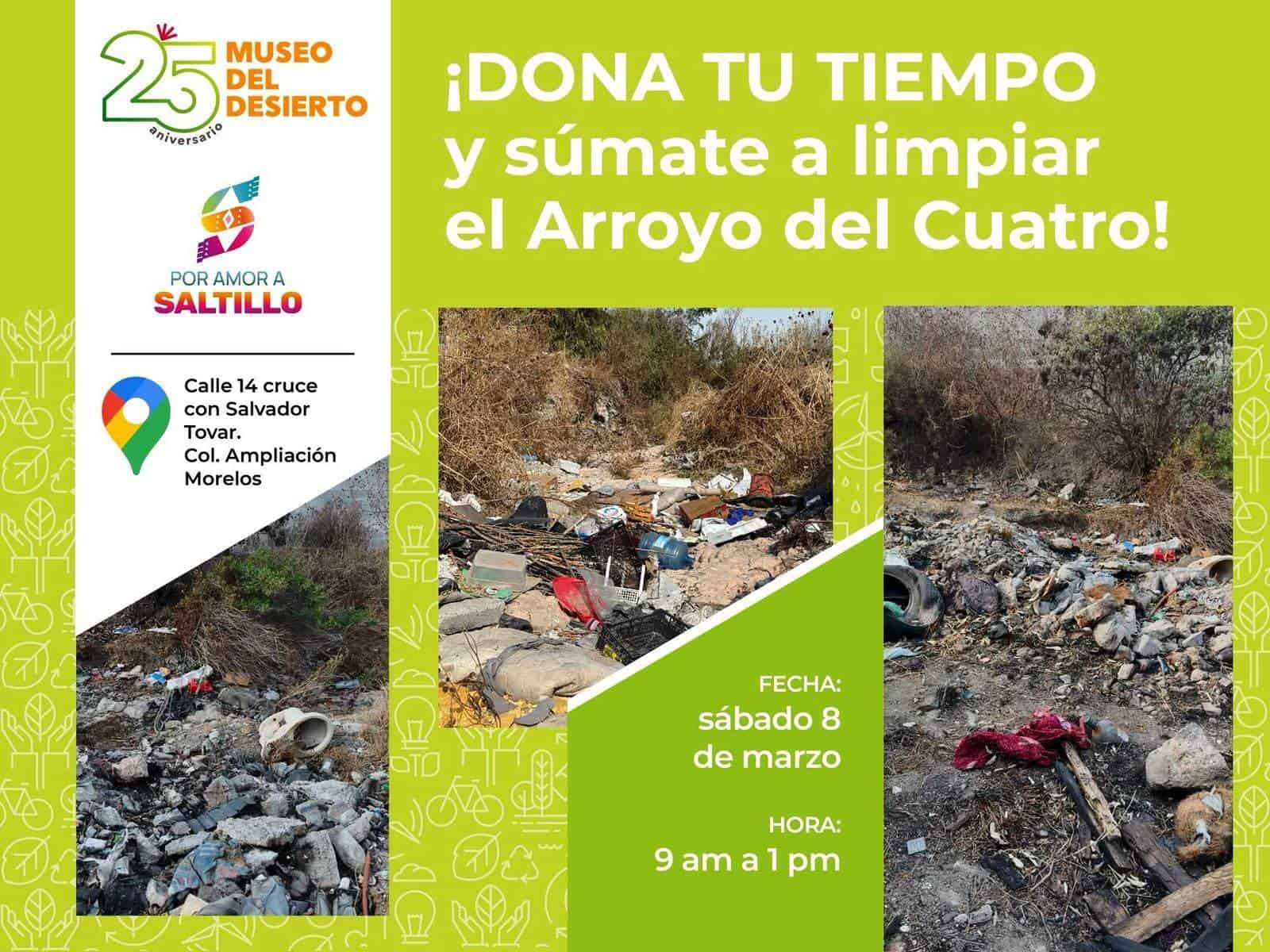 Convocan a voluntarios en limpieza del arroyo