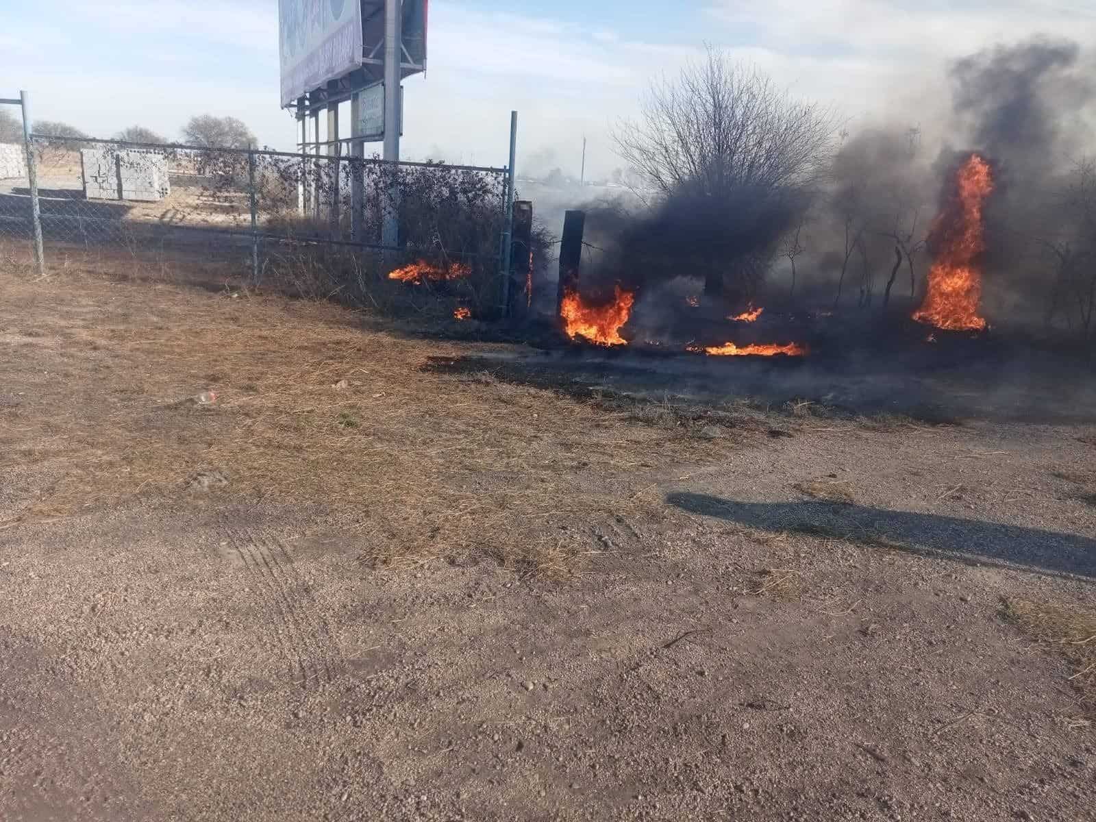 Bomberos de Allende sofocan incendio en la carretera 57