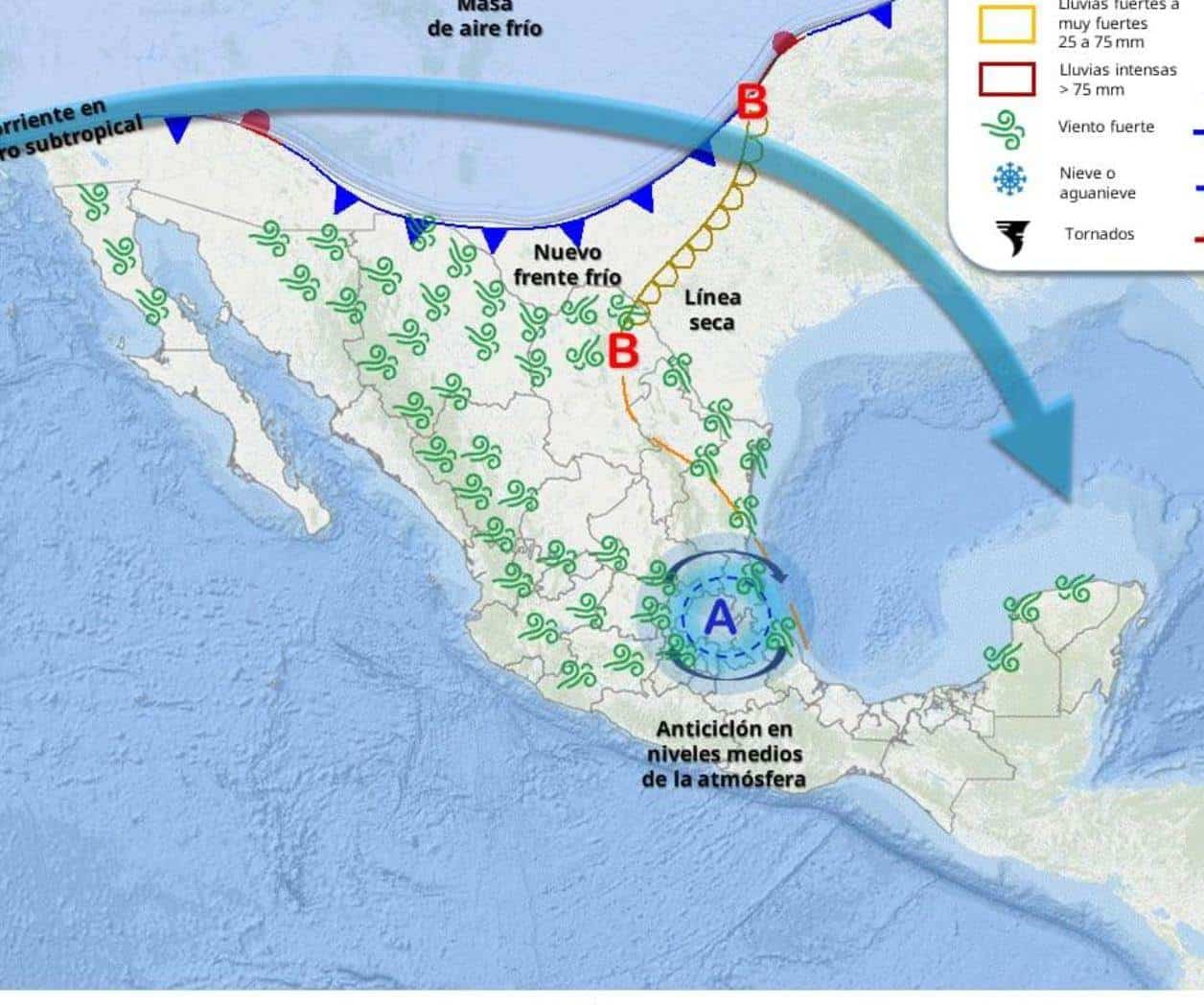 Nuevo frente frío generará vientos fuertes y lluvias aisladas en Coahuila