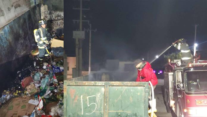 Incendio en contenedor de basura moviliza a Bomberos en Piedras Negras