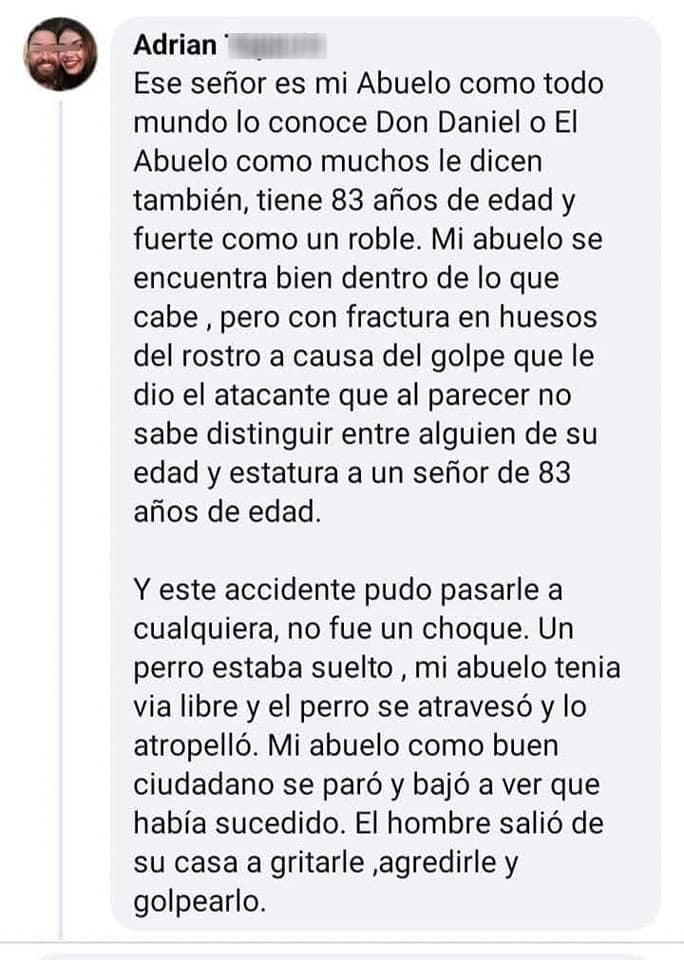 Agrede brutalmente a adulto mayor tras atropello accidental de perro