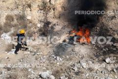 Sofocan Bomberos incendio de maleza