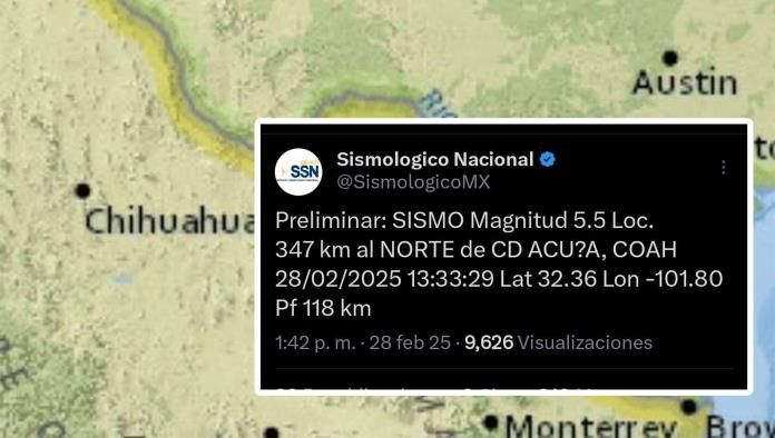 Desinformación sobre sismo genera confusión en Ciudad Acuña