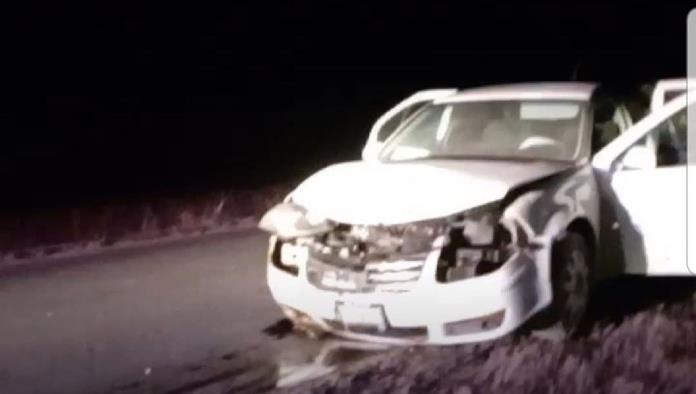 Pierden el control e impactan palmera en la carretera Zaragoza-Morelos 