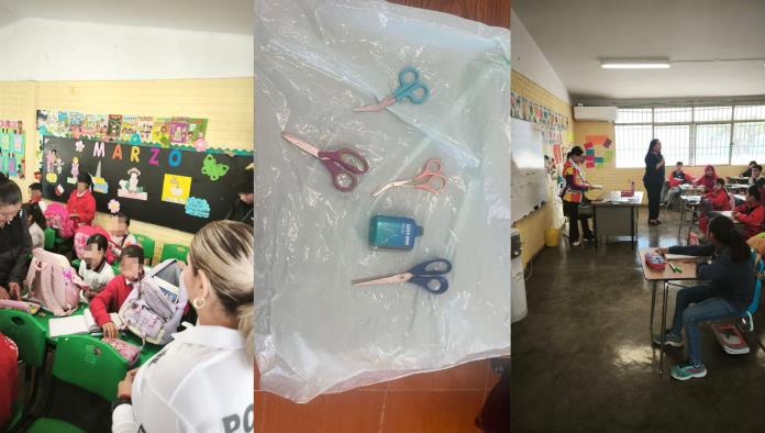 Realizan en Frontera revisión de mochilas en primaria Moisés Asís 