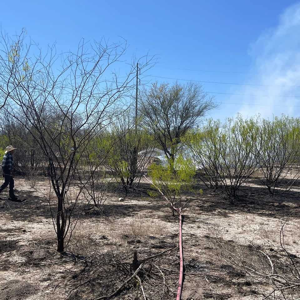 Atienden incendio de pastizal en carretera 57 