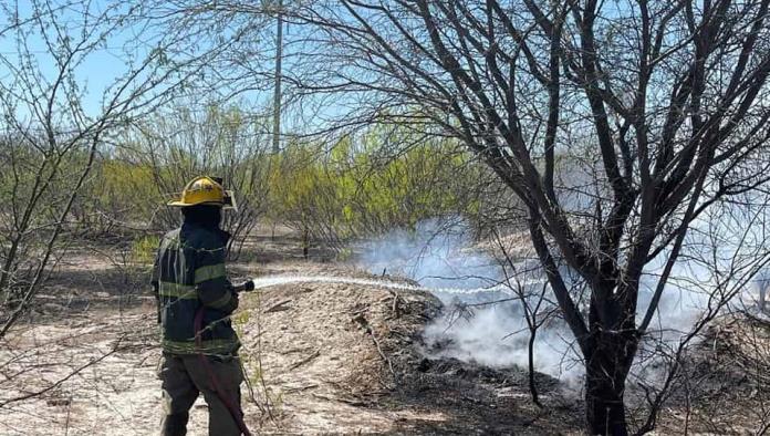 Atienden incendio de pastizal en carretera 57 