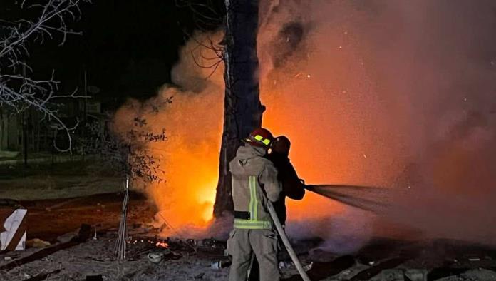 Atienden incendio de árbol seco en Allende