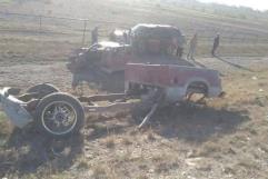 Impactante choque en carretera Acuña-Zaragoza parte vehículo en dos