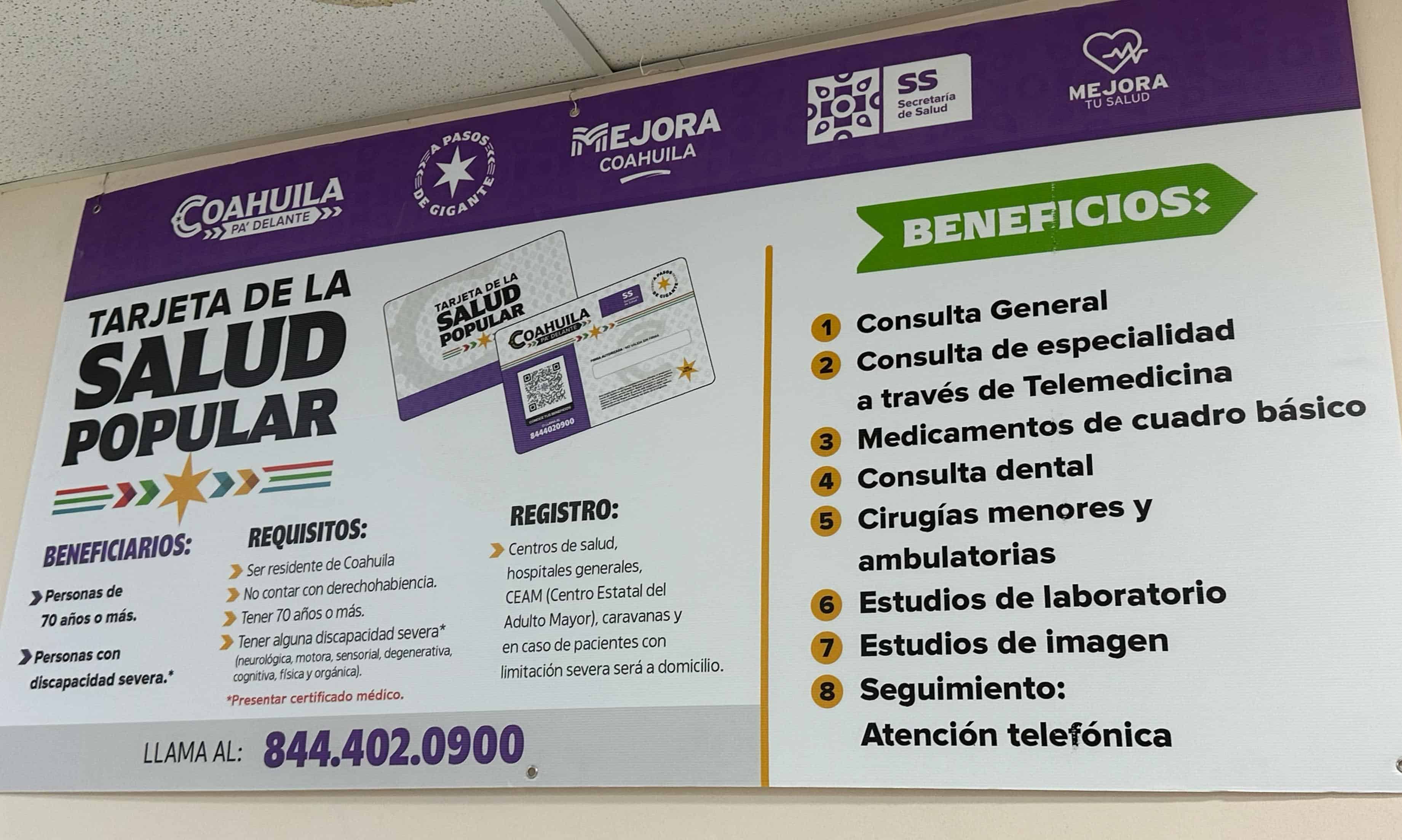 Invitan en Piedras Negras a Tramitar la Tarjeta de Salud Gratuita