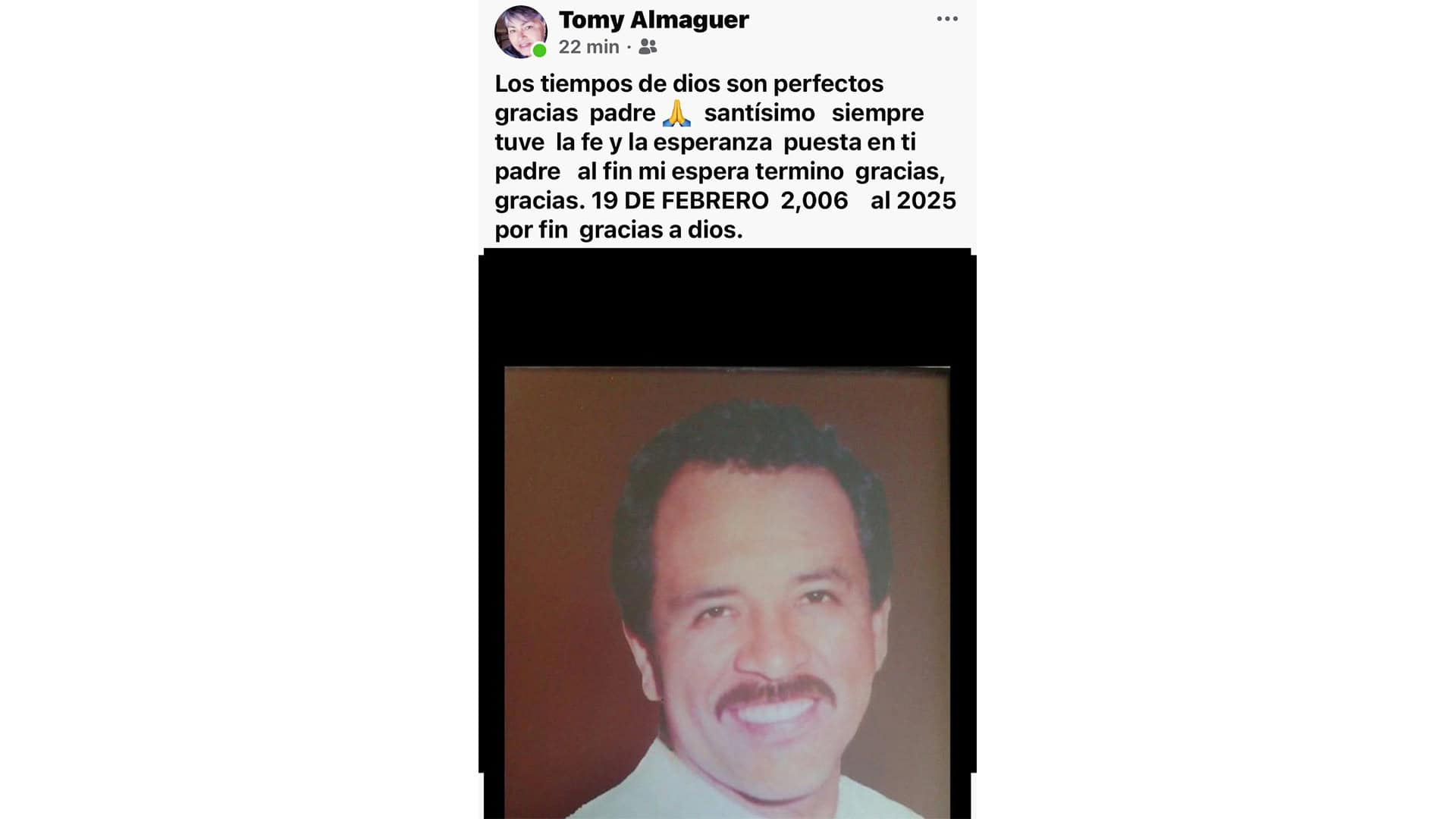 Notifican identificación Del minero Reyes Cuevas