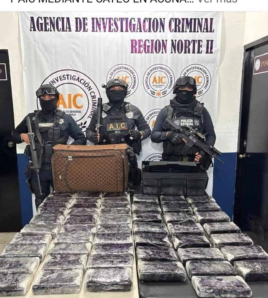 Aseguran 52 kilos de cocaína tras cateo en Ciudad Acuña