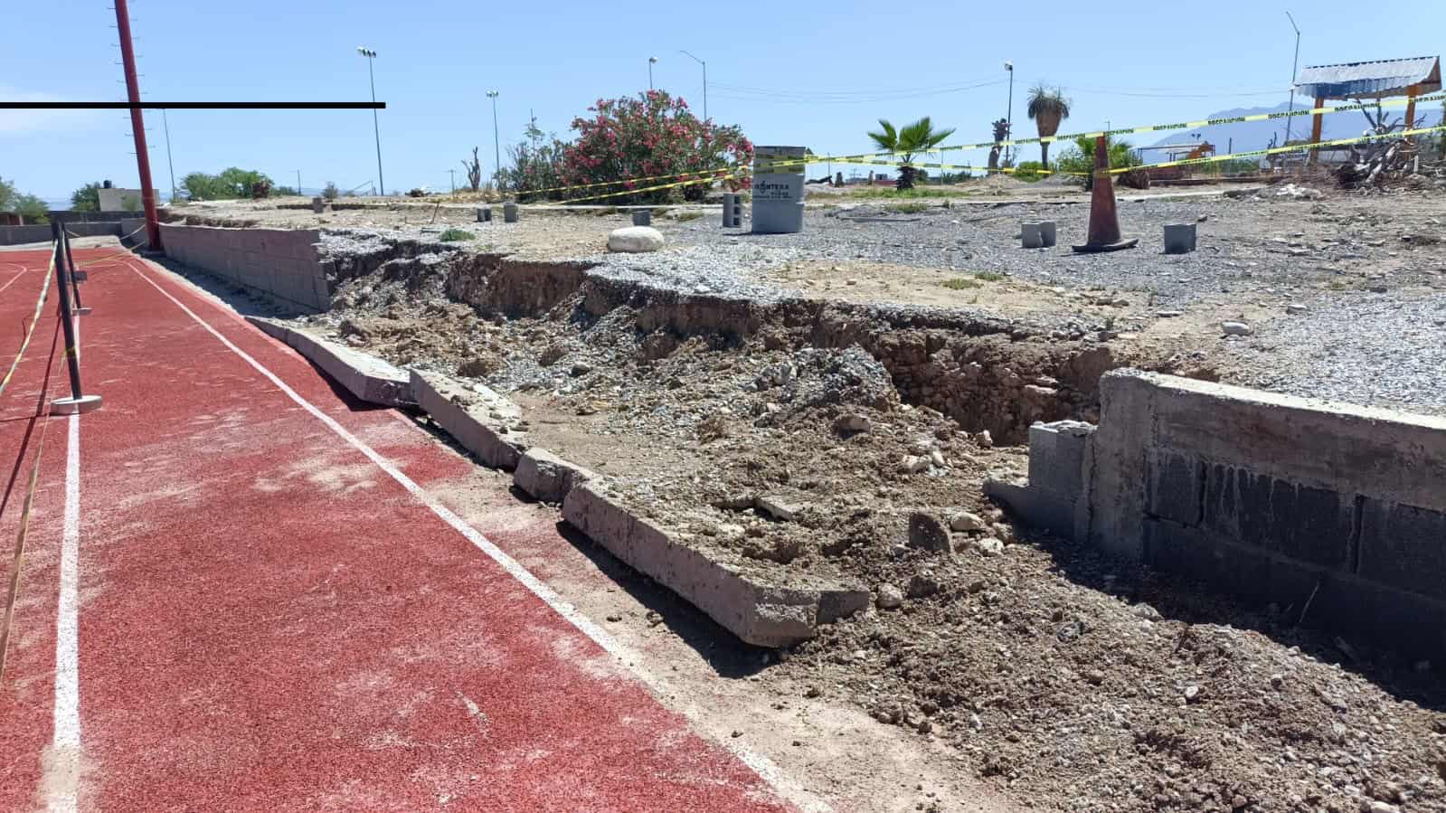 Con las primeras precipitaciones del año se evidenció la mala calidad de la obra.