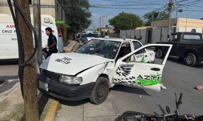 Motociclista resulta lesionado tras chocar contra taxi en la zona centro de Acuña