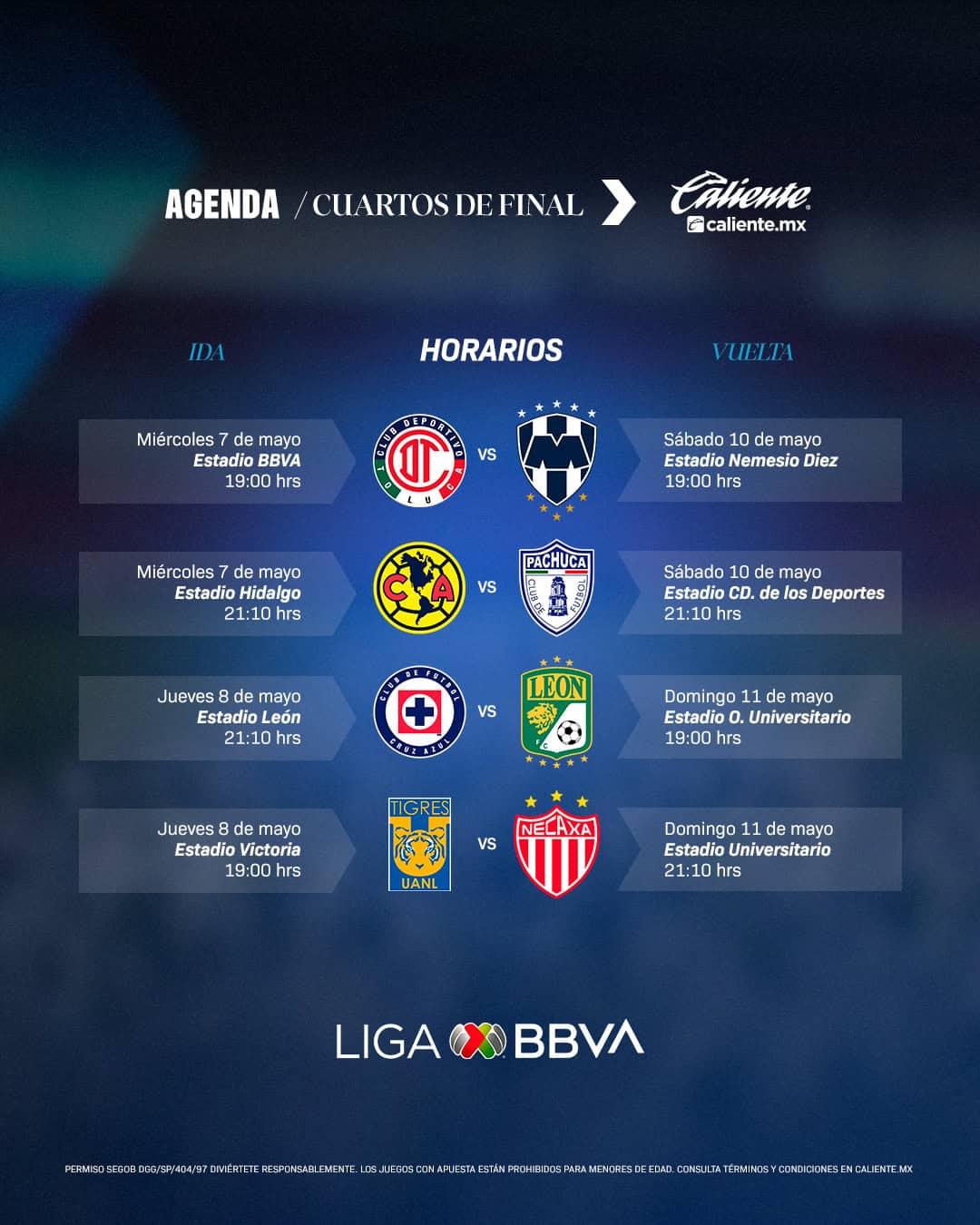 ¡HORARIOS DEFINIDOS para los cuartos del Clausura 2025! Así será la LIGUILLA de la Liga MX