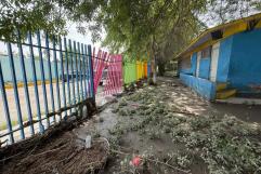 Cae barda en tres escuelas