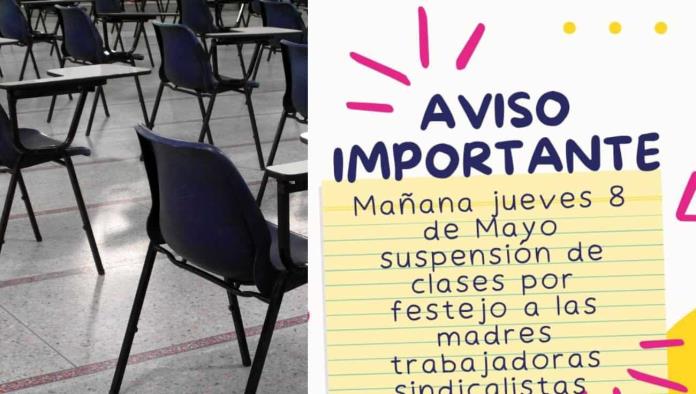 Suspenden clases este jueves en Monclova por festejo a madres sindicalistas