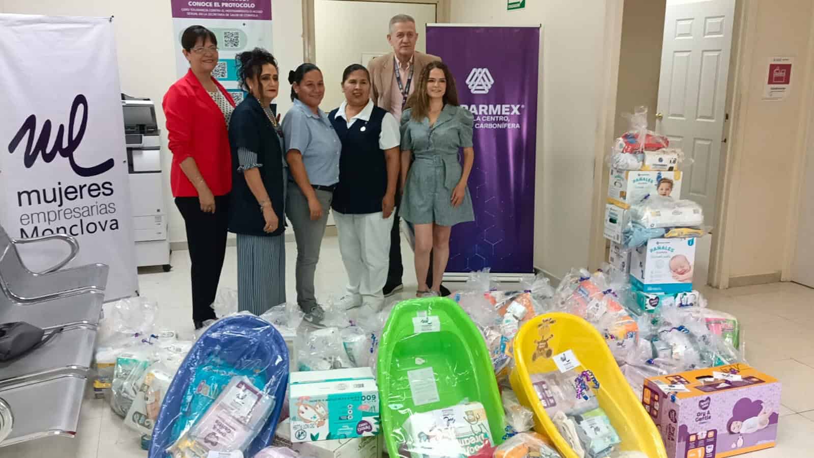 El grupo de Mujeres Empresarias Coparmex realizan la entrega de apoyos al Hospital General “Amparo Pape de Benavides”.