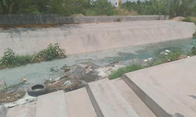 Brotan aguas negras en Valle del Nogalar