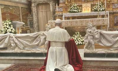 El papa Leon XIV visita la cripta del papa Francisco
