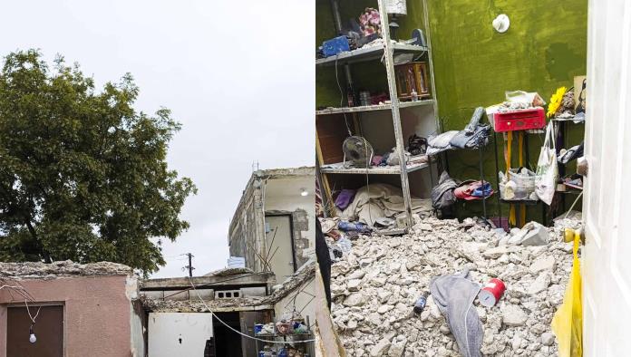Colapsa techo de vivienda en la Nueva Vista Hermosa; dos personas resultan heridas