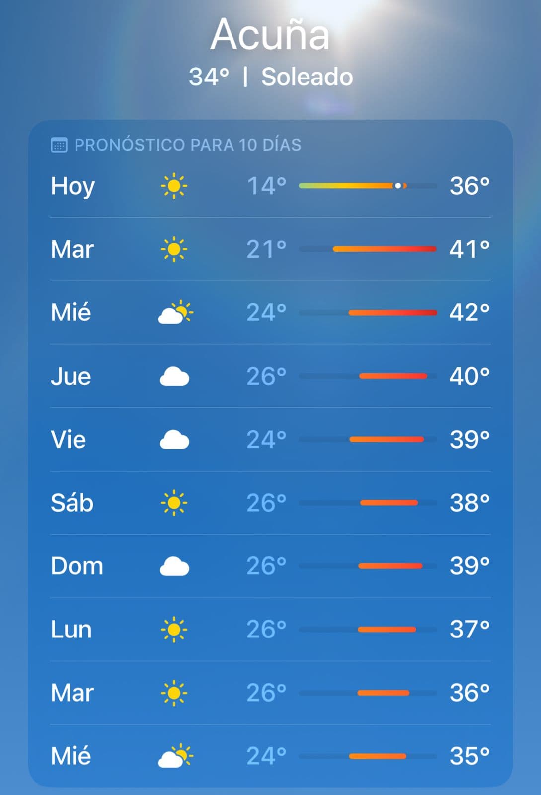 Ola de calor azotará a la región con temperaturas de hasta 45 grados