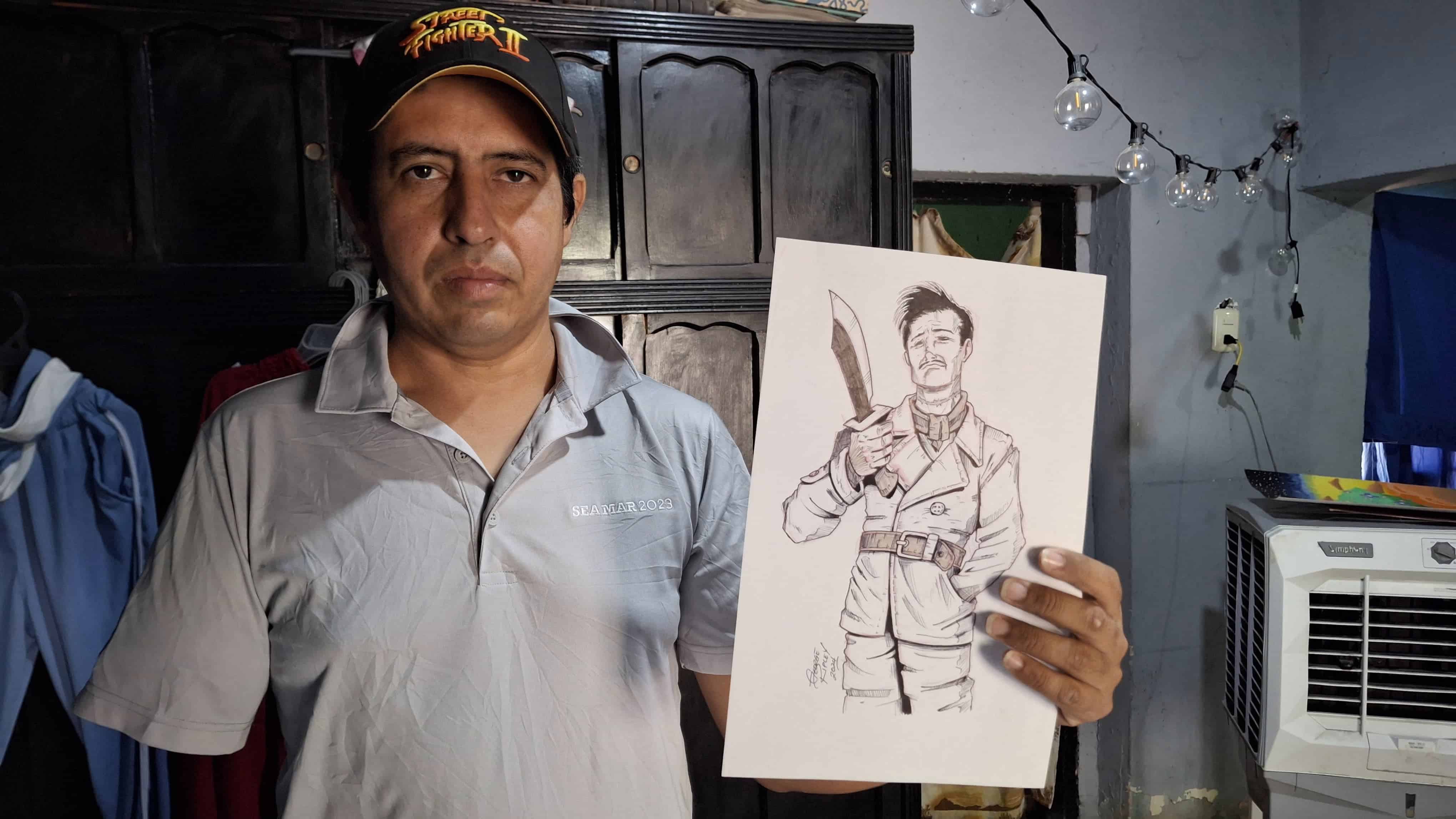 Perdió su brazo; con el que hacía historias