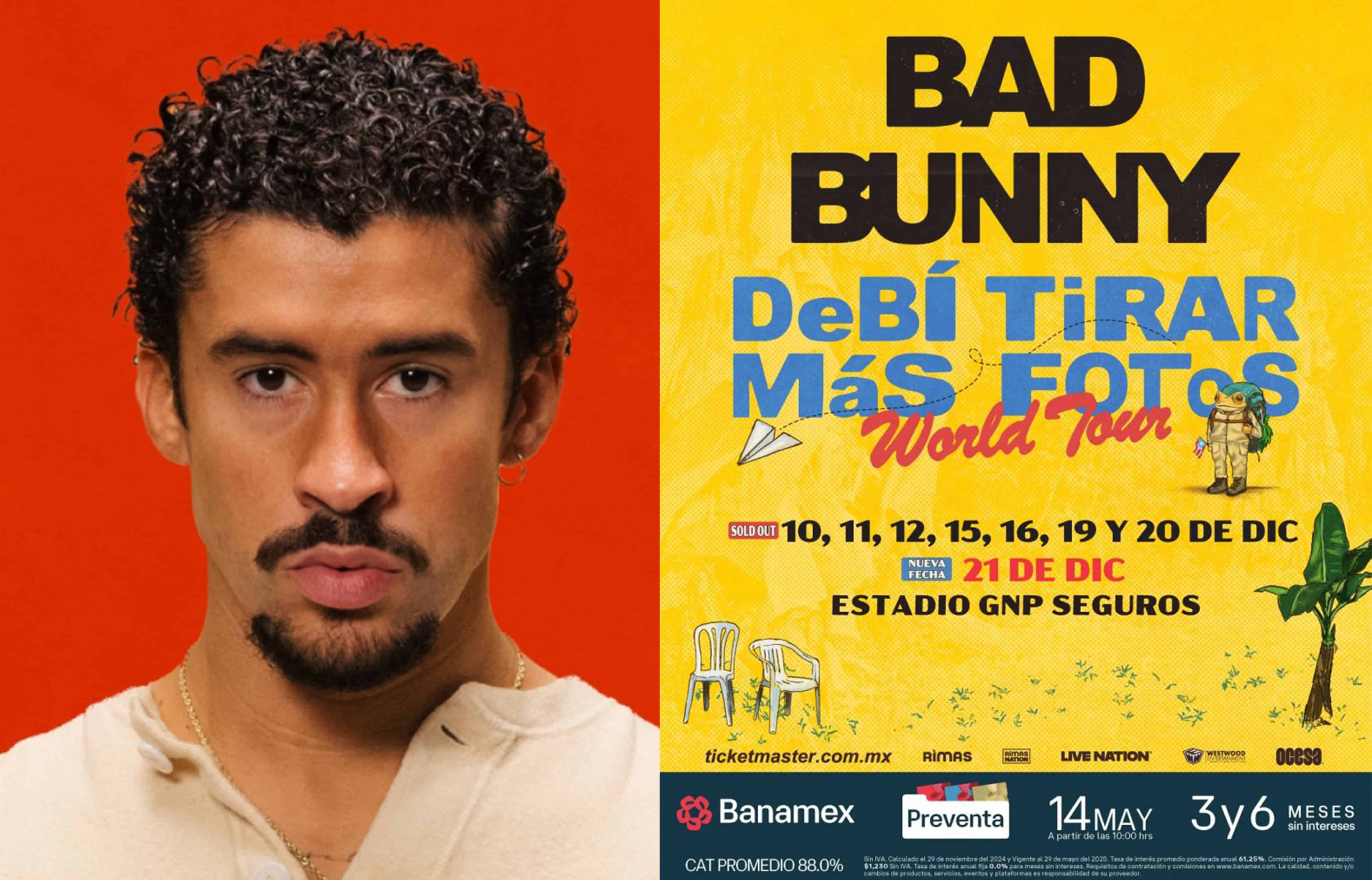 Reventa para Bad Bunny alcanza hasta los 56 MIL PESOS tras agotar ocho fechas en CDMX