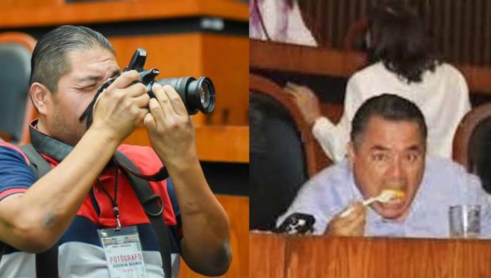 Diputado de Guerrero AMENAZÓ a fotoperiodista por captarlo comiendo