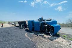Vuelca Tractocamión en Autopista Allende–Nueva Rosita