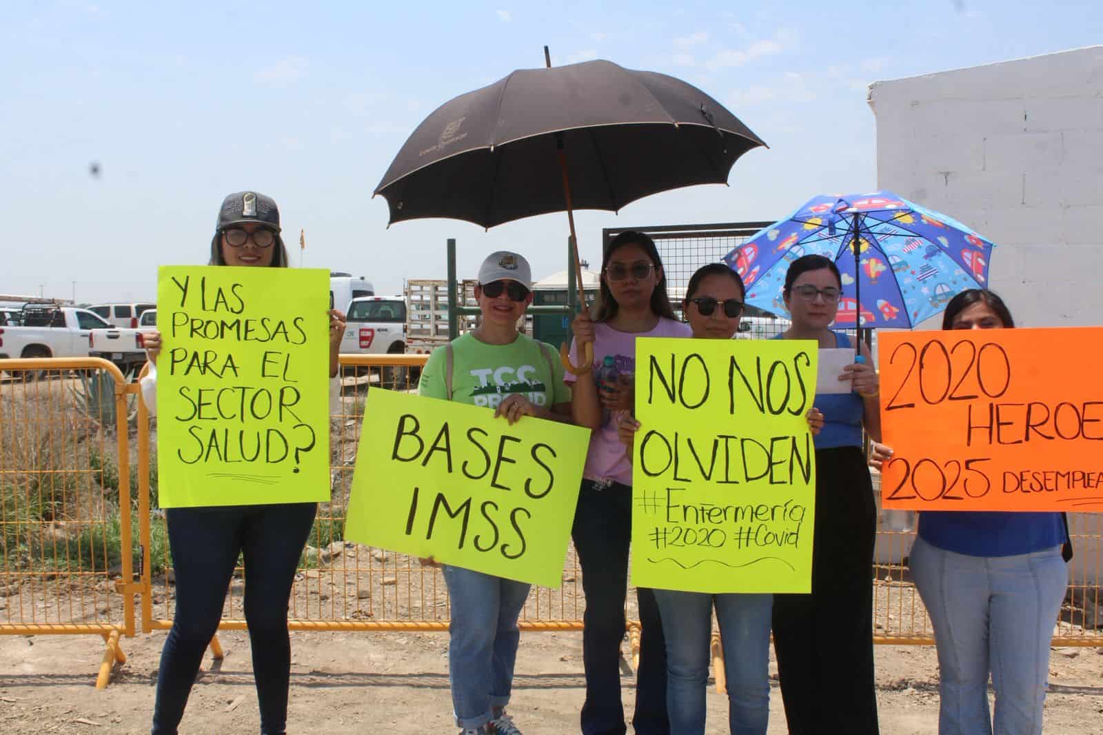 Enfermeras del COVID-19 exigen bases laborales prometidas por AMLO a Sheinbaum