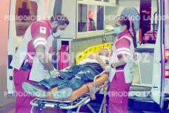 Tres menores resultan lesionados tras derrapar en motocicleta a exceso de velocidad