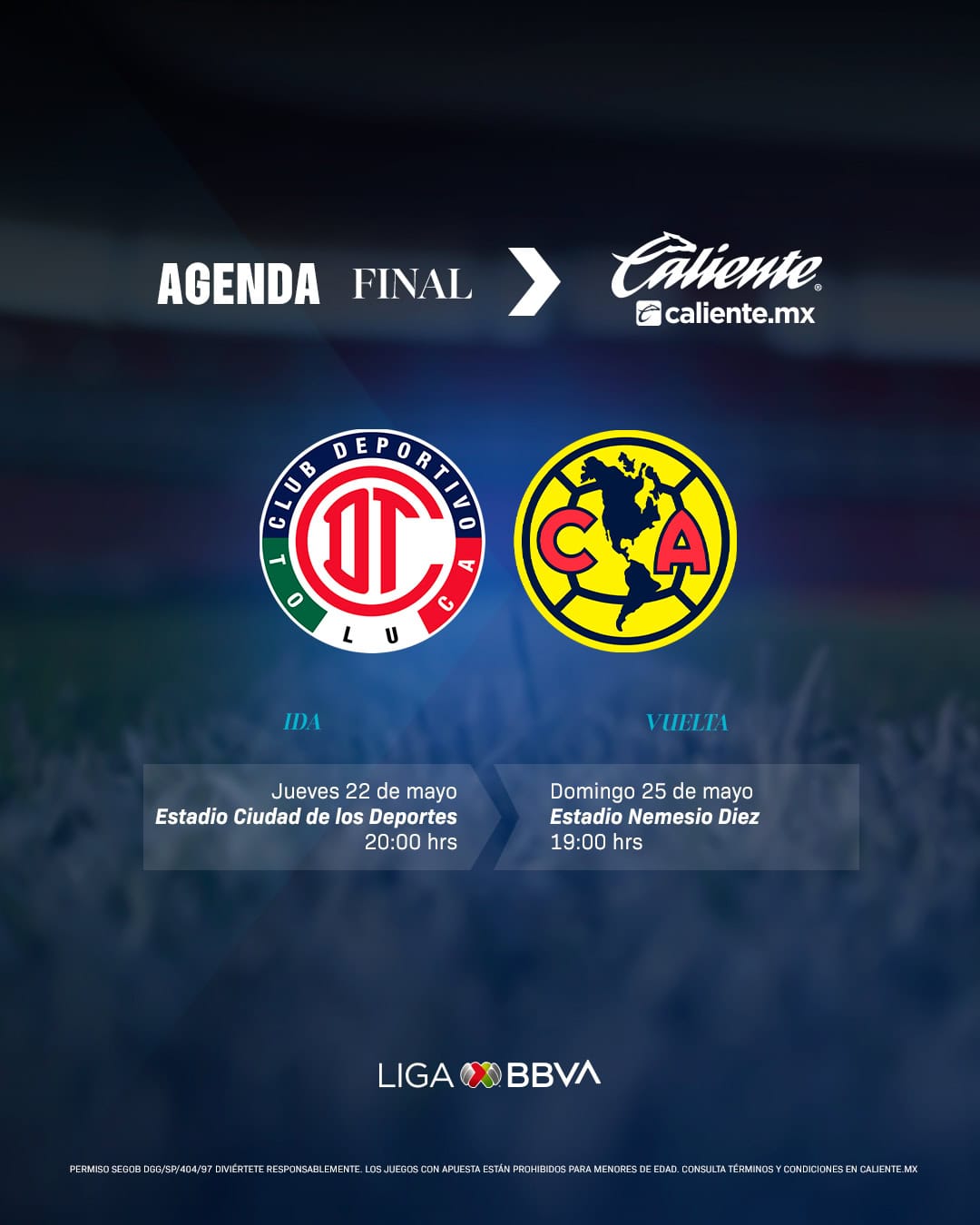 FECHAS Y HORARIOS DEFINIDOS para el Toluca vs. América, la gran final de la Liga MX