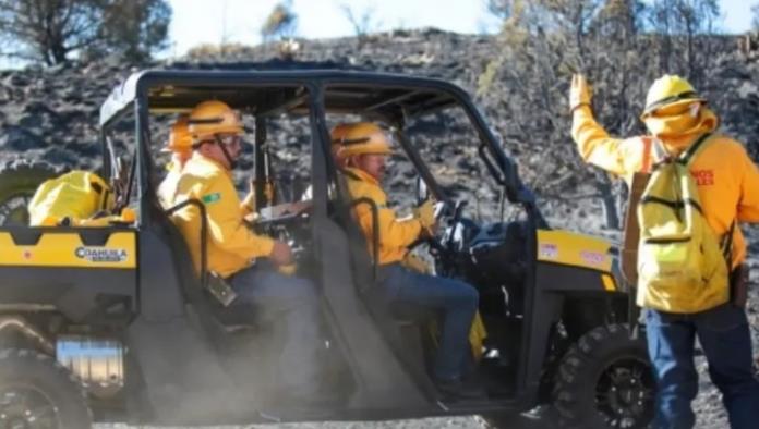 Combaten incendio forestal en el cañón del Chilpitín, Castaños, con apoyo federal