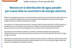 Quedarán sin agua por falla eléctrica