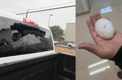 Granizada histórica en Derramadero deja decenas de vehículos dañados